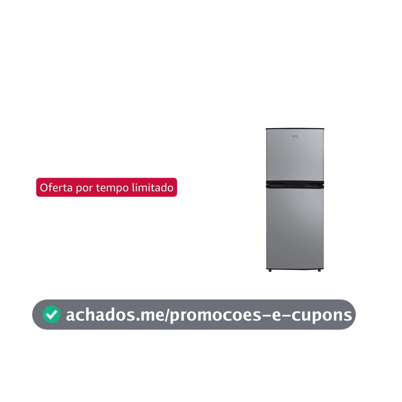 Geladeira Refrigerador Compacto HQ 140L Duplex Defrost, Baixo Consumo A+++ Preto/Cinza HQ-140RDF (110, Volts)