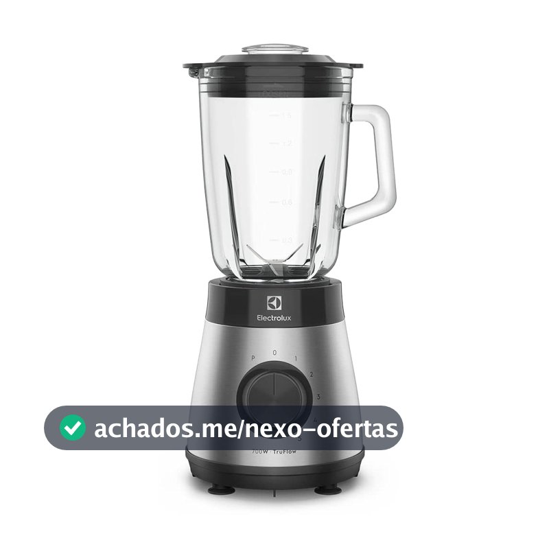 Liquidificador Electrolux inox jarra de vidro resistente capacidade 1,5L 5 velocidades função pulsar 700W EBS30 127v