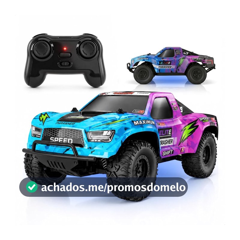 Carrinho De Controle Remoto Infantil 4x4 Off-Road Com Luzes E Pneus De Borracha 2.4GHz