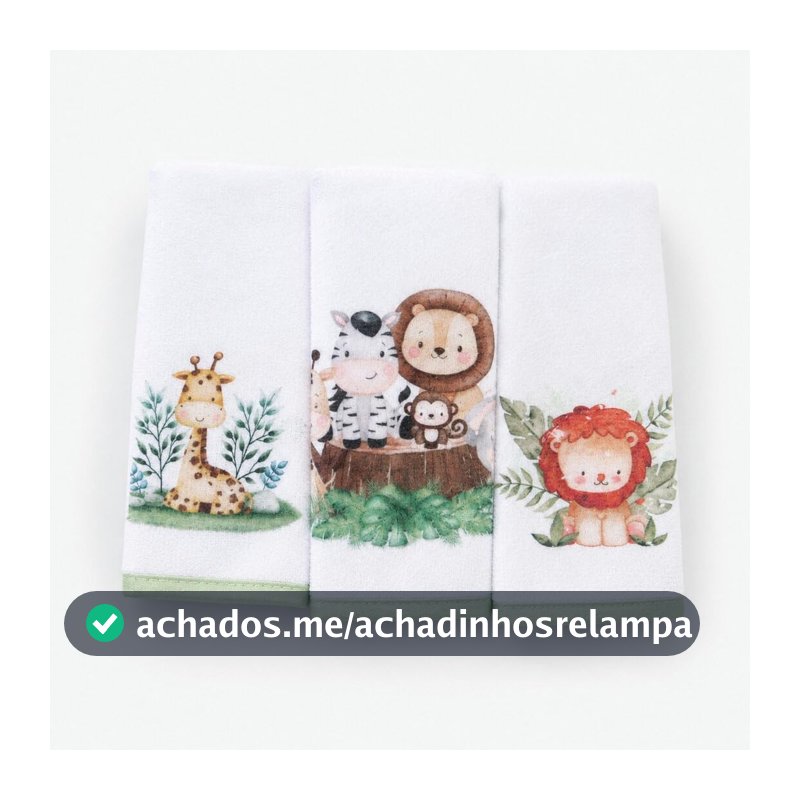 Pano Boca Felpa Kit 3 Unidades Sublimado Bebê Enxoval Maternidade Amamentação Higiene Desenho Exclusivo Presente