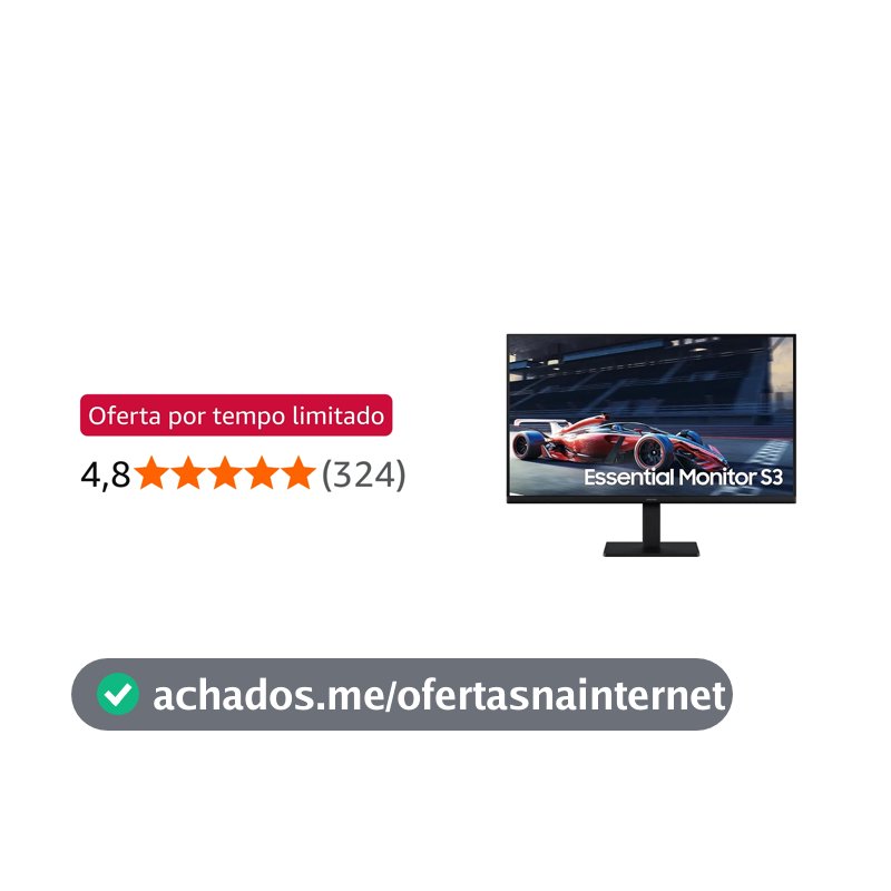 Monitor Gamer Samsung 27" FHD,100 Hz, HDMI, VGA,Preto, S3