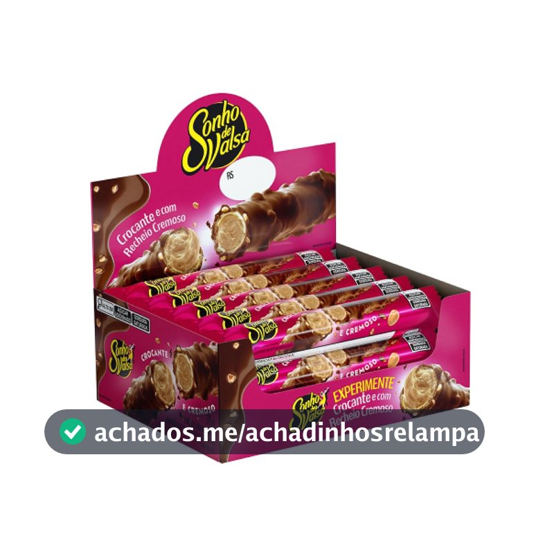 Stick Wafer Recheado Sonho de Valsa Sabor Chocolate - Display com 15 unidades de 25g