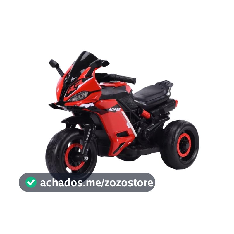 Moto Elétrica Infantil Mini 3 Rodas Frente/Ré Maxi Toys (Vermelho)