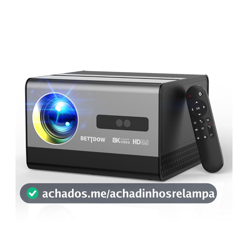 Bettdow Projetor 4k 8k 18000 Lumens Hd 1080p Compatível Completo De Android 12, Smart Projetores Retroprojetor Portatil 550 ANSI WiFi6 BT4,2, Auto Correção Trapezoidal, Foco Eletronico