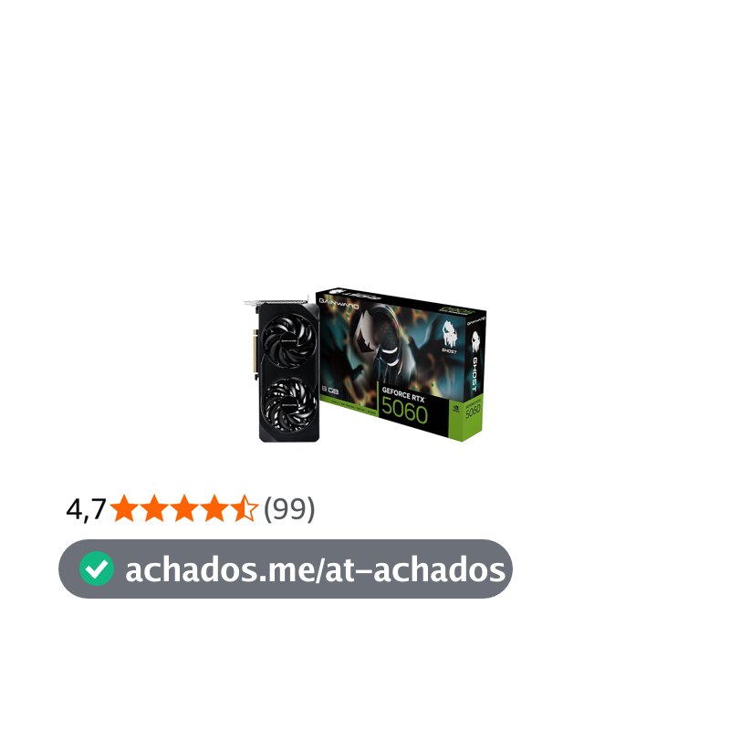 GAINWARD Placa gráfica RTX 5060 Ghost 8GB GDDR7 128bit 3-DP HDMI NE75060019P1-GB2063B VD9198
