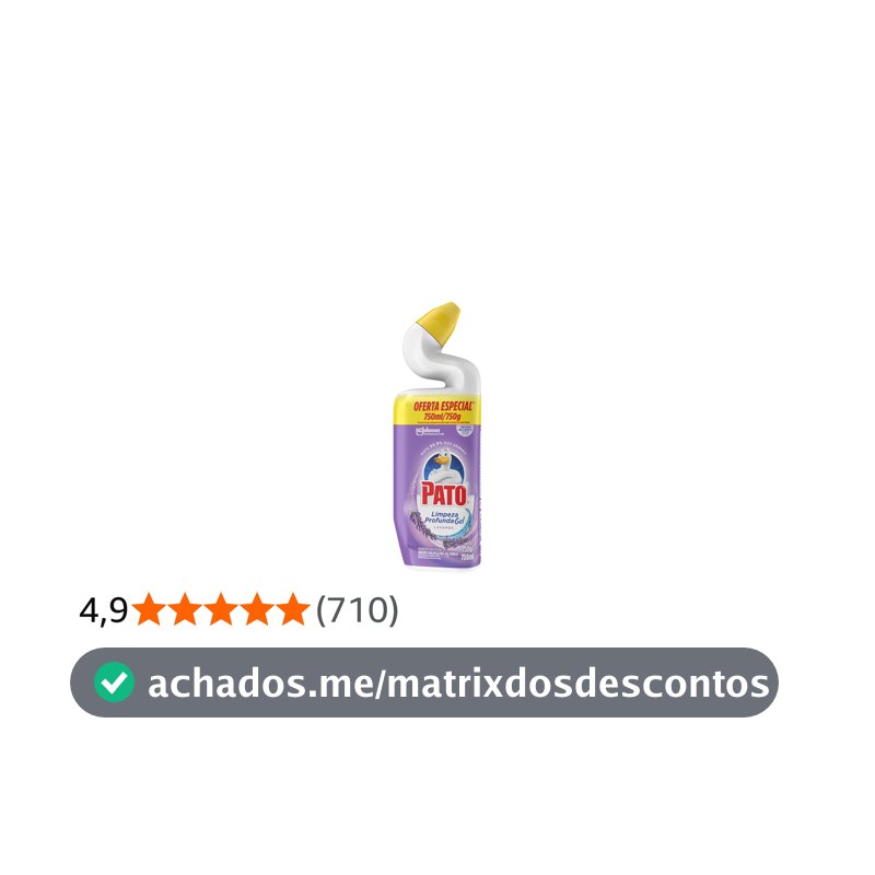 Pato Limpador Sanitário Gel Desinfetante, Lavanda, Limpeza Profunda, 750ml