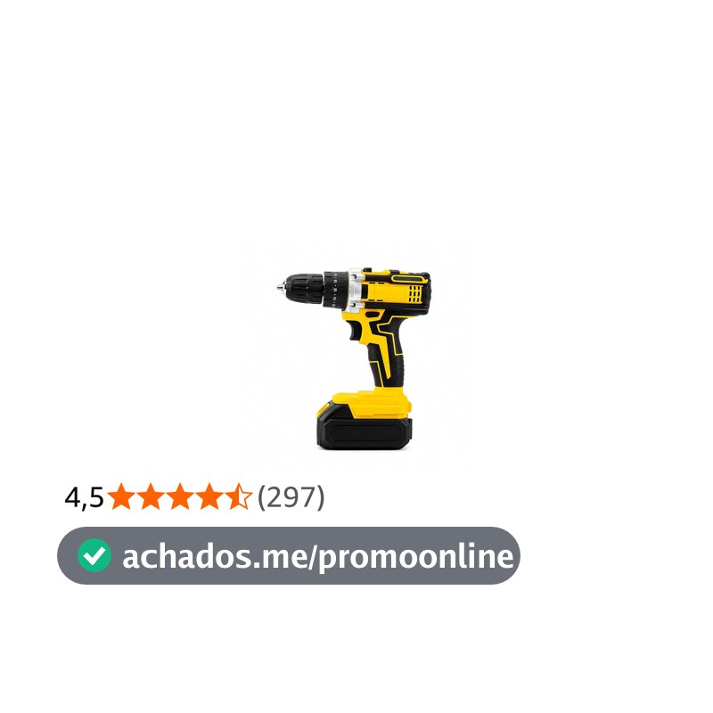 Parafusadeira Furadeira a Bateria 21V com Empunhadura Emborrachada, Bateria Recarregável e Carregador Bivolt