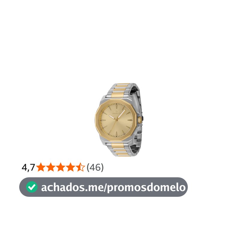 Invicta Relógio masculino Speedway 42 mm de quartzo em aço inoxidável, dois tons (modelo: 46835), Dois tons, Tendência