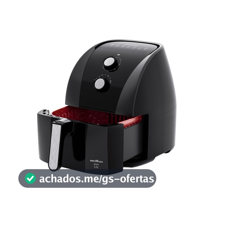Fritadeira Air Fryer Britânia 5,5L 1500W BFR50 Redstone 127V