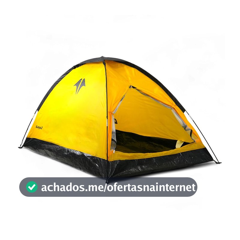Barraca de Camping 2 Pessoas NTK Kangu Iglu Amarela com Coluna D’Água 600mm, Compartimento Divisor, Leve e Compacta, Ideal para Trilhas, Acampamentos e Aventuras ao Ar Livre