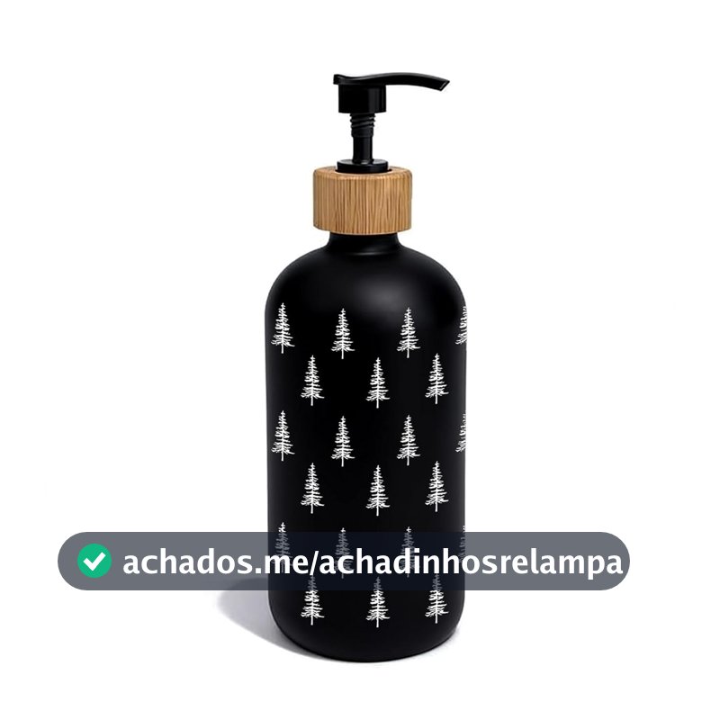 OuOvOwO Dispensador de sabão de vidro preto para árvore de Natal