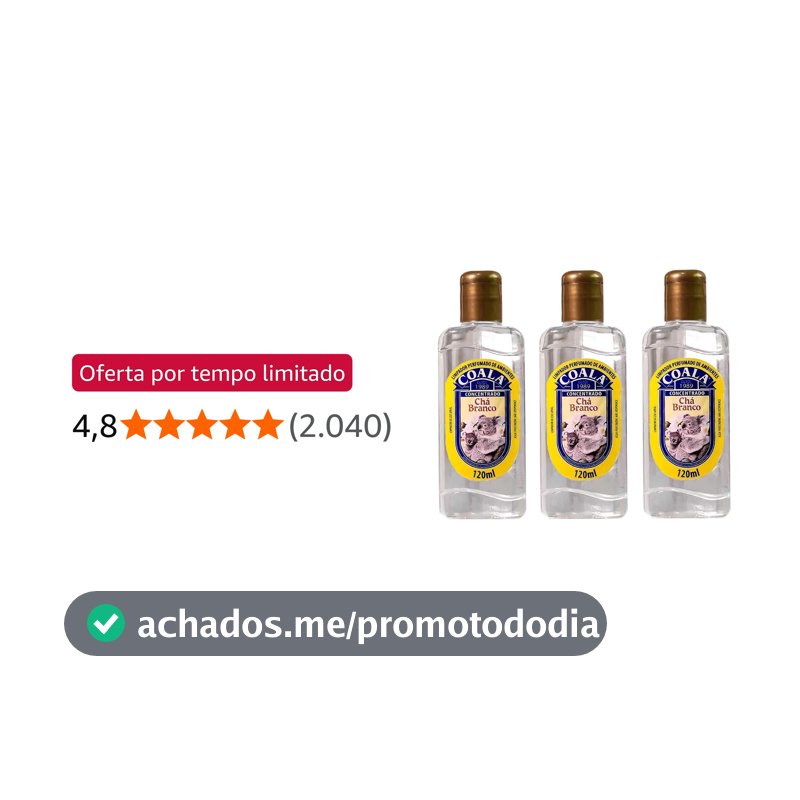 Kit 3 Limpador Perfumado de Ambiente 120ml Coala Cha Branco
