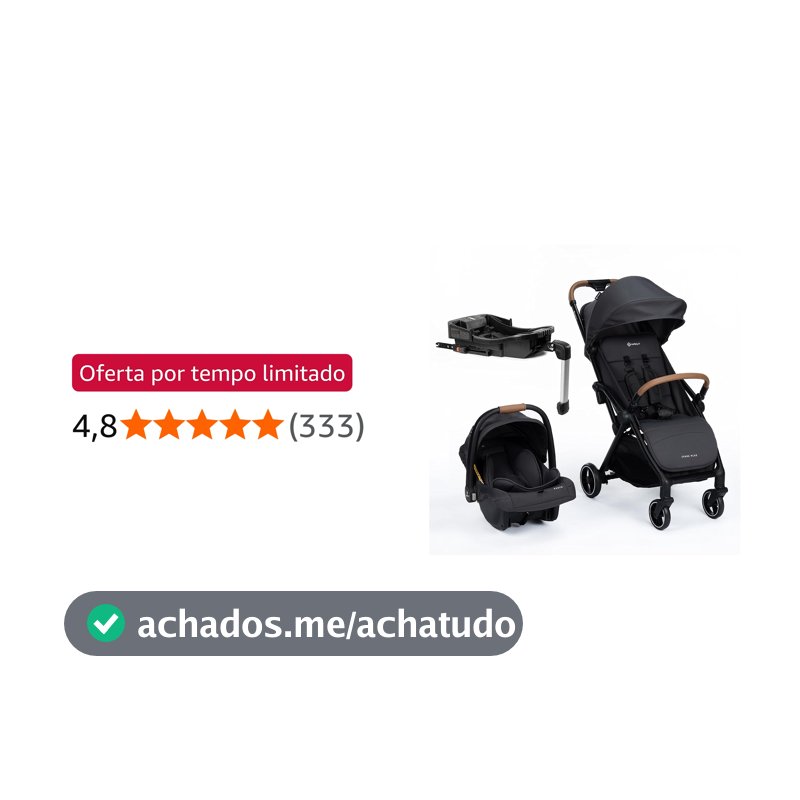 Travel System Safety 1st Spark Plus Trio com Isofix, 0 a 22 kg, Black Graphite