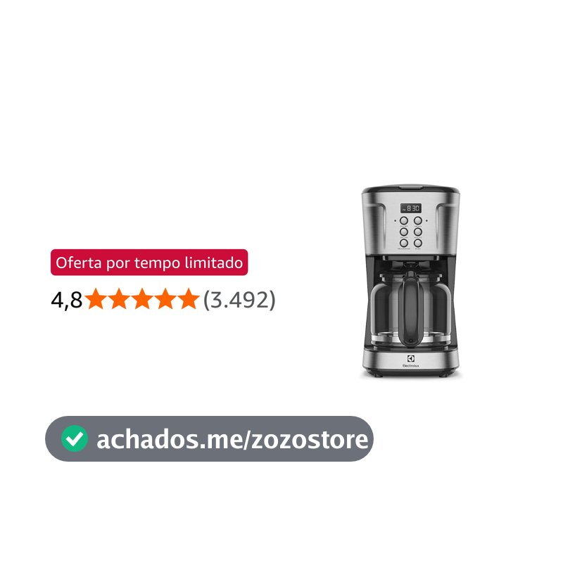 Cafeteira Elétrica Electrolux inox filtro permanente removivel capacidade 1,5L 38 xicaras função timer painel digital desligamento automatico ECM30 127v, cor aço escovado