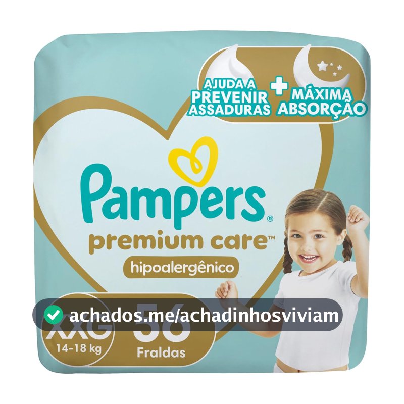 Fralda Pampers Premium Care Tamanho XXG 56 Unidades