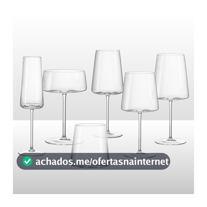 Jogo 36 Peças Cristal com Taças e Copos para Champagne Vinho Whisky