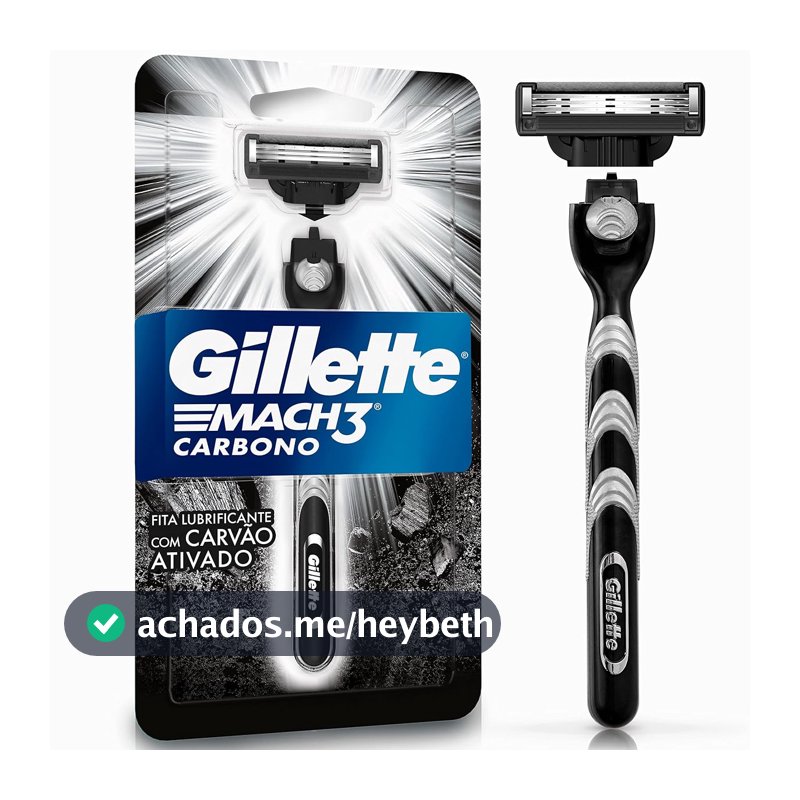 Gillette Mach3 Carbono Aparelho de Barbear com Carvão Ativado 1 Unidade
