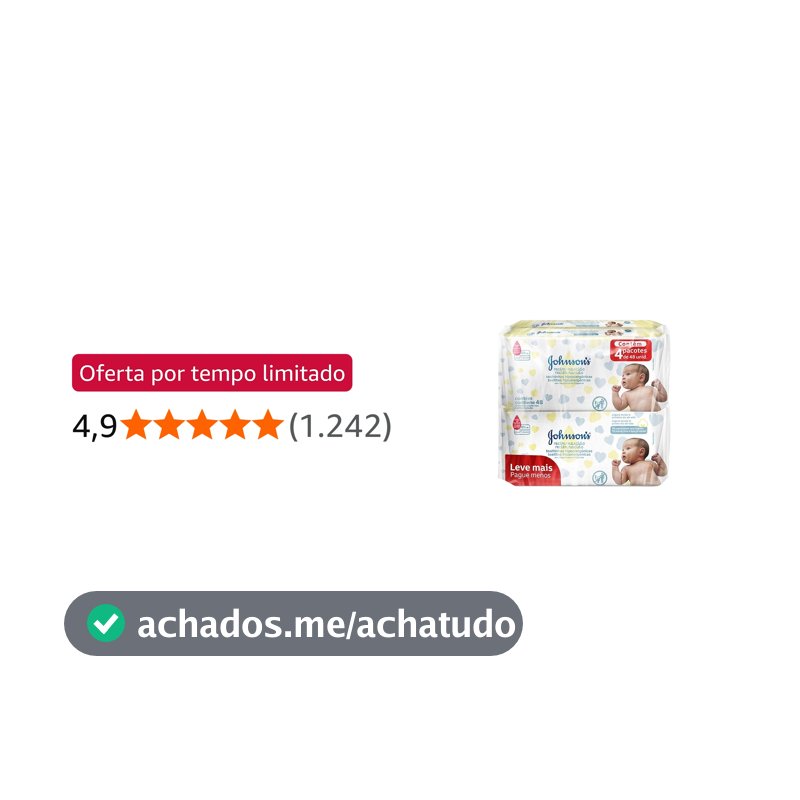 Lenços Umedecidos Johnson's Baby Recém-Nascido, 192 Unidades