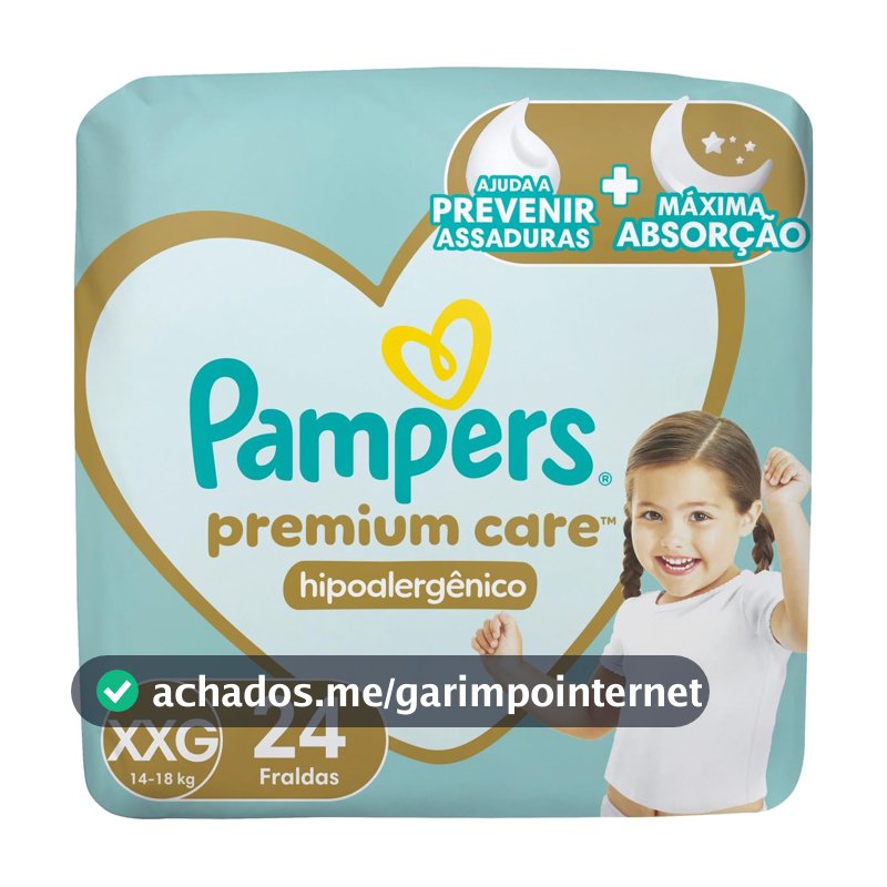 Fralda Pampers Premium Care Tamanho XXG 24 Unidades