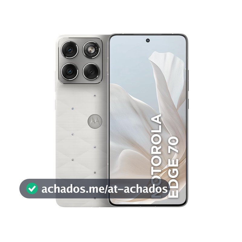 Smartphone Motorola Edge 70 5G Crystals by Swarovski - 512GB 12GB RAM + 12GB RAM Boost, Ultrafino, 3 cameras 50MP e tela extreme Amoled 120hz - Cloud Dancer