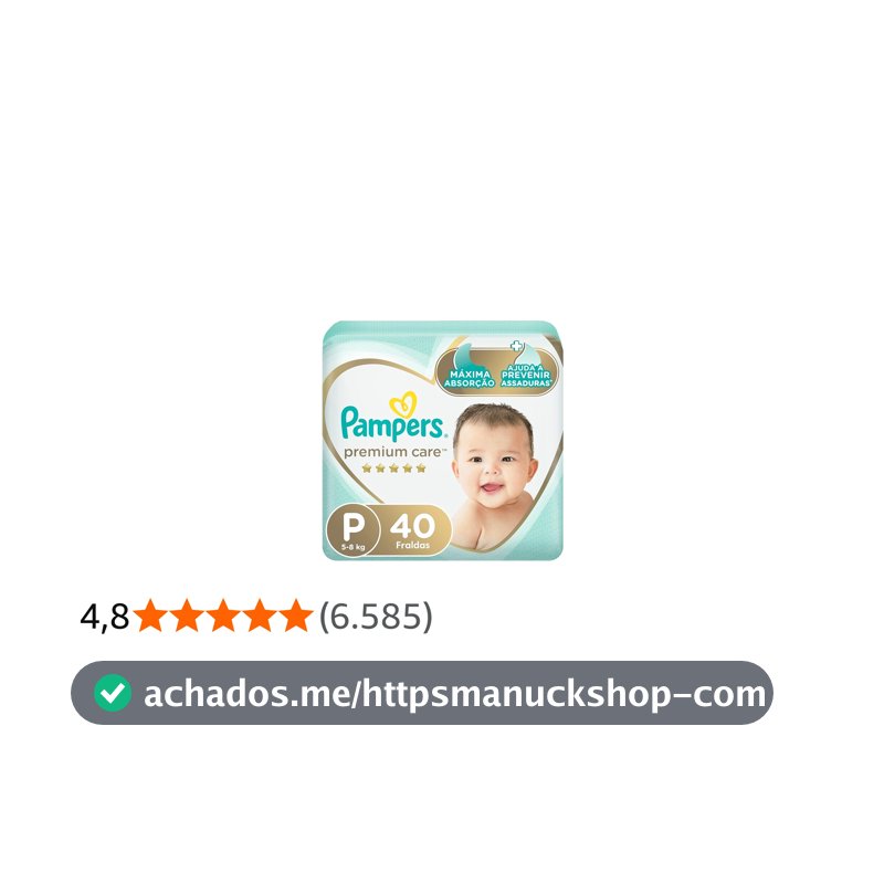 Fralda Pampers Premium Care Tamanho P 40 Unidades