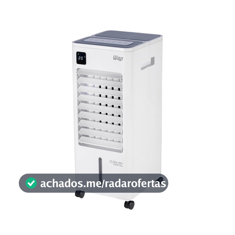 WAP Climatizador de Ar Torre CONTROL DIGITAL 3 em 1 - Climatiza, Umidifica e Ventila, Painel Touch, Controle Remoto e Blocos para Congelamento 127V