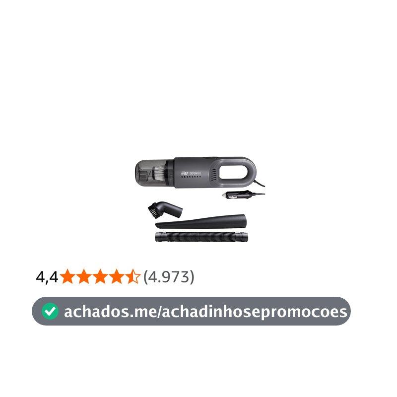 WAP Aspirador de Pó Automotivo Car 12V2, Portátil, 420ml, com Recipiente Removível e Filtro Lavável, 180W 12VDC