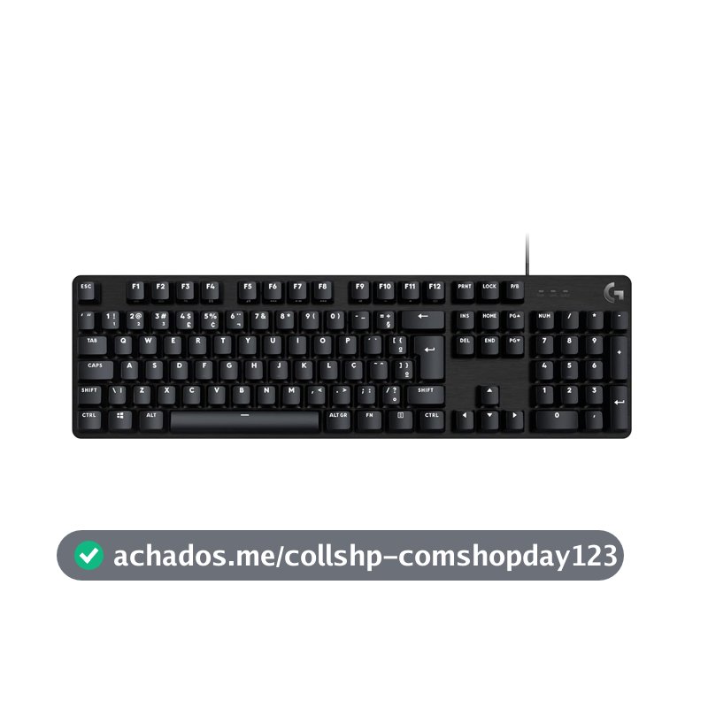 Teclado Mecânico Gamer Logitech G413 SE com Layout ABNT2, Iluminação Branca e Teclas Mecânicas Tactile, Anti-ghosting, Compatível com Windows, macOS - Preto