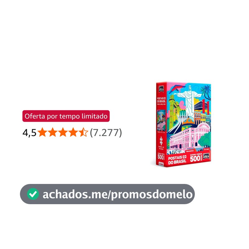 Toyster - Quebra-cabeça: Postais do Brasil: Monumentos - 500 peças nano - Game Office