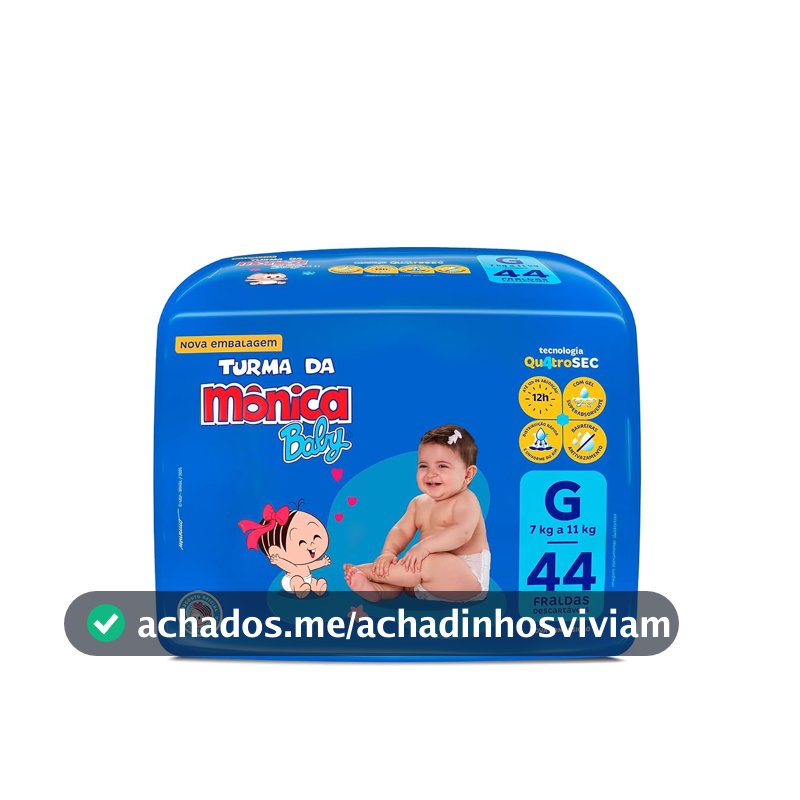 Fralda Turma da Mônica Baby Mega G 44 Unidades