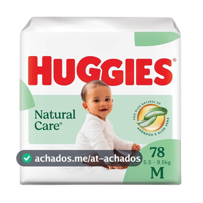 Huggies Fralda Descartável Premium Natural Care M - 78 Un