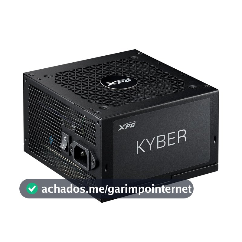 Fonte XPG Kyber II 850W Fonte de Alimentação ATX – Certificação Gold 80 PLUS e Cybenetics, não modular, compatível com ATX 3.1, conector 12V-2x6 para GPUs de última geração, eficiência de até 91,40%