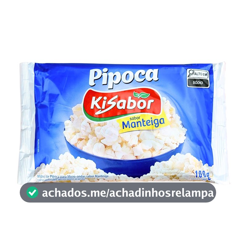 Pipoca de Microondas, KiSabor, Sabor Manteiga, 100g