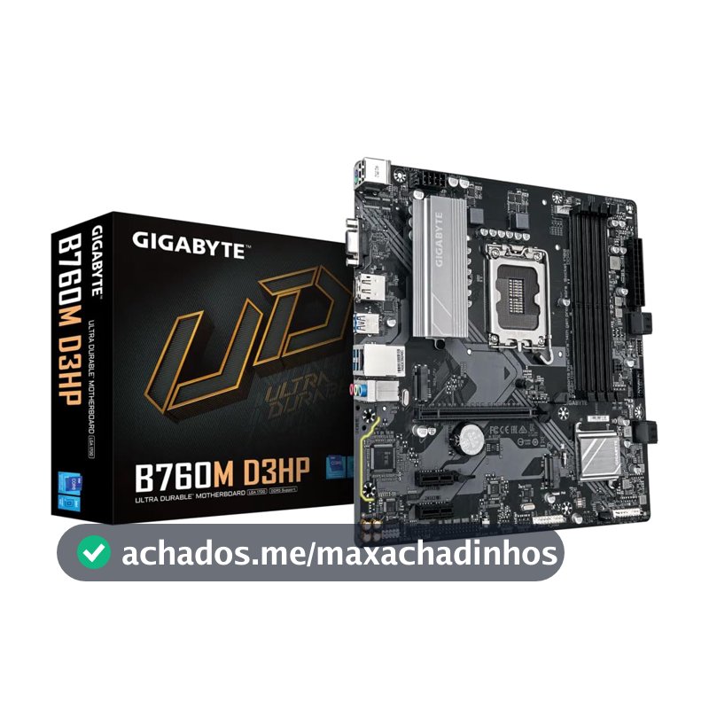 Placa Mãe Gigabyte B760M D3HP (LGA 1700/4xDDR5/HDMI/DP/VGA/M.2/USB 3.2)