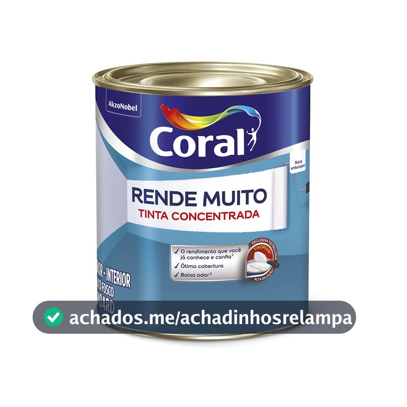 Tinta Acrílica Standard Coral Rende Muito Branco 900 ML