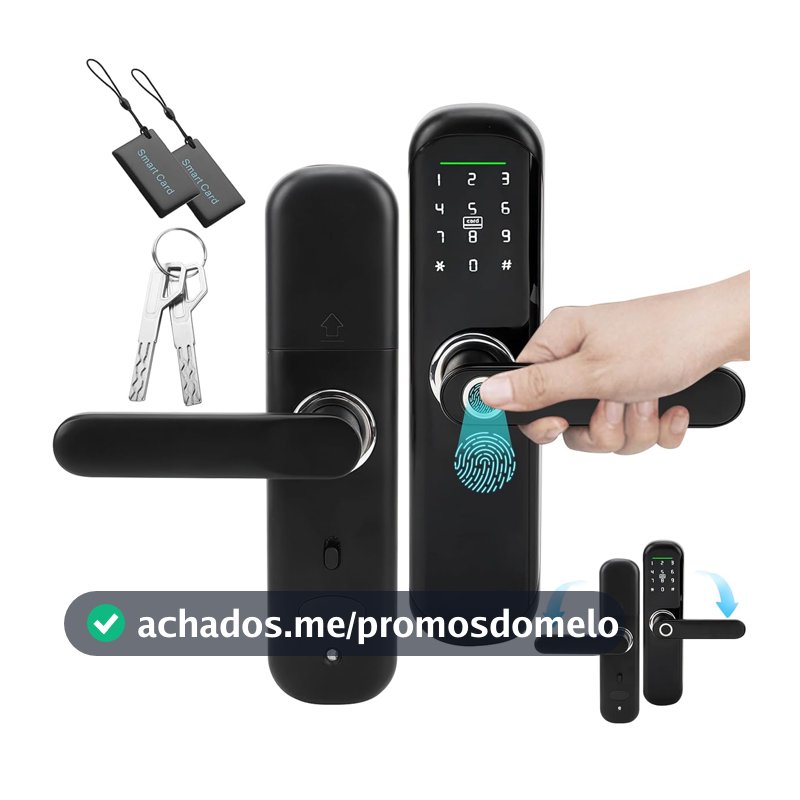 Fechadura ElectróNica Inteligente Da Porta, 4 Maneiras De Abrir A Porta, Abertura De ImpressãO Digital, Abertura De CartãO Ic, Abertura De Senha, Abertura De Chave, Adequado Para A Maioria Das Portas