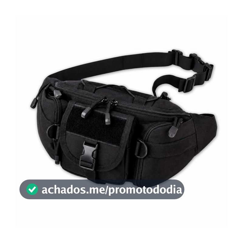 Pochete Unissex Multifuncional I Bolsa de Cintura Reforçada em Tecido Oxford 900D com 3 Fivelas e 5 Compartimentos I para Viagem, Trilha, Pesca, Camping e Uso Diário I Vende Mais
