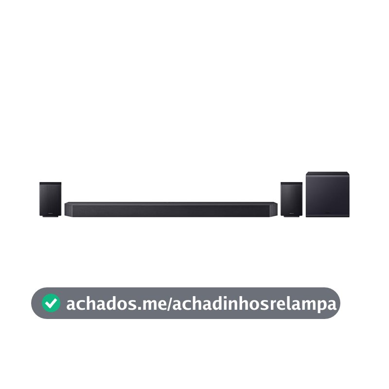 Soundbar Samsung HW-Q990H, com 11.1.4 canais, Dolby Atmos® sem fio, Sincronia Sonora e Alexa integrada