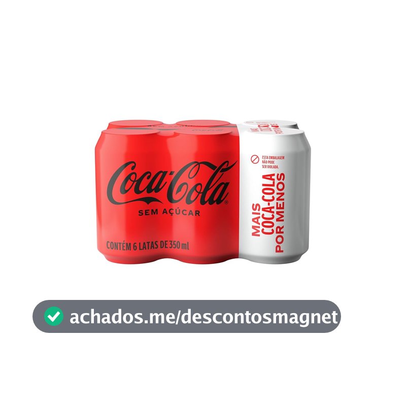Pack de Coca-Cola sem Açúcar 350Ml 6 unidades