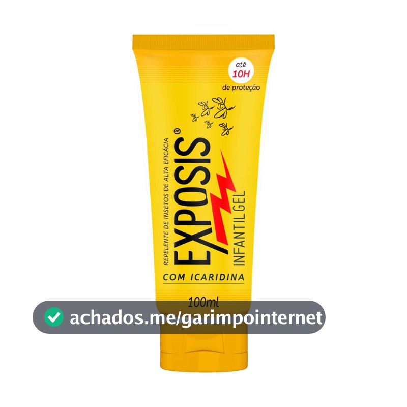Exposis Infantil, Repelente Gel de Mosquitos, com Icaridina, Até 10h de Proteção, 100ml
