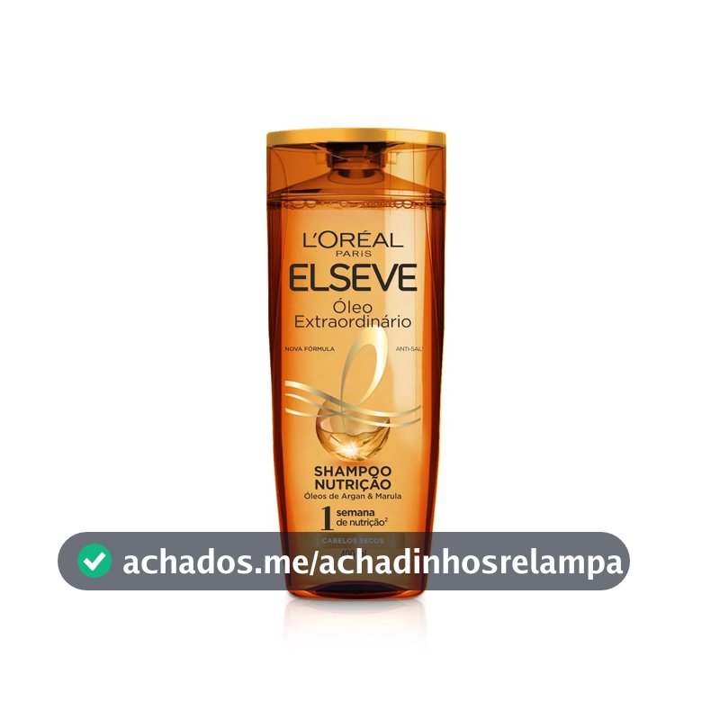 Elseve Óleo Extraordinário, Shampoo para Cabelos Secos, Nutrição com Micro-Óleos de Flores Preciosas para Brilho e Vitalidade, Leveza Infinita sem Pesar, 400ml