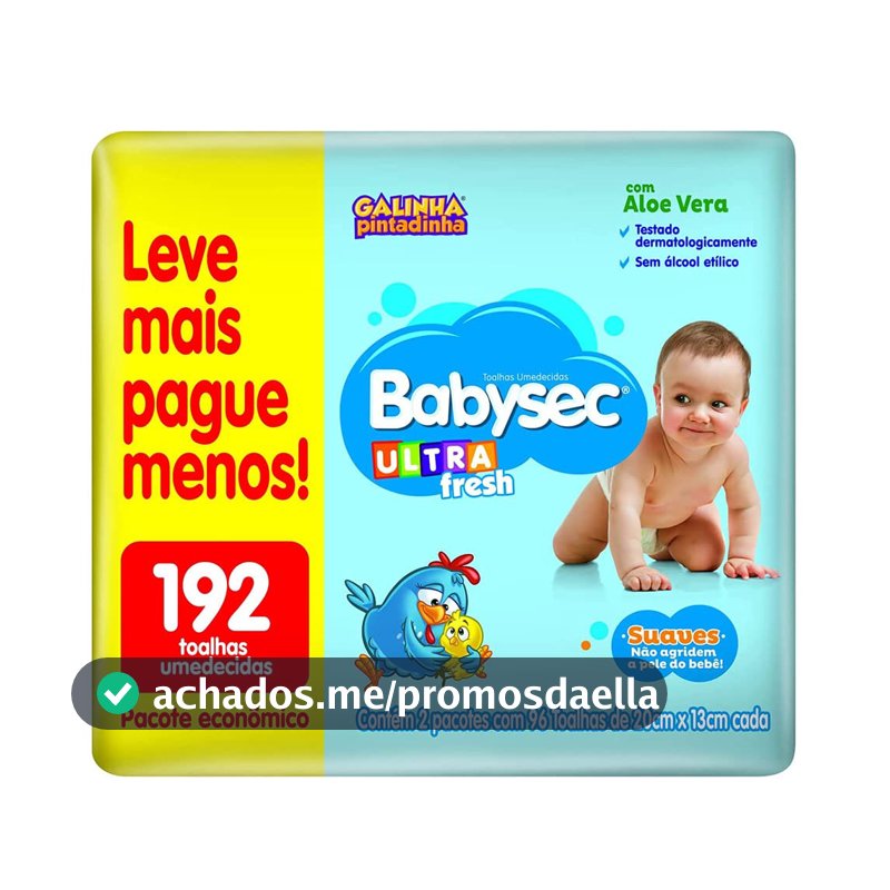 Lenço Umedecido Babysec Pacote Economico 192 folhas