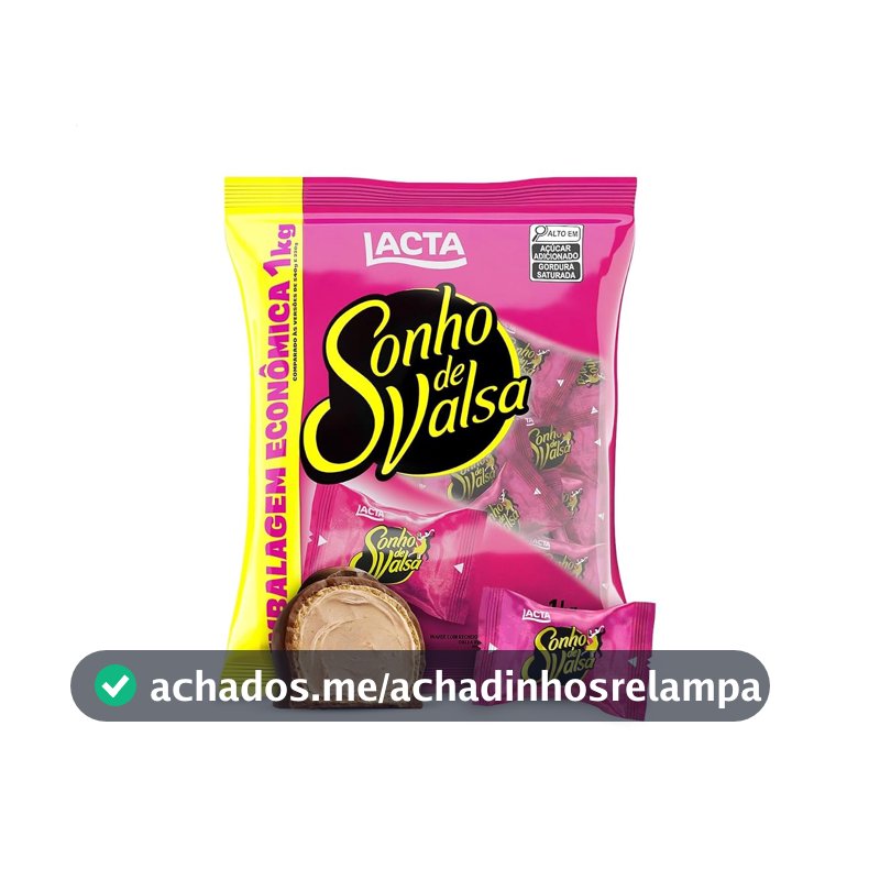 Lacta Sonho de Valsa - Wafer Recheado Sabor Chocolate Pacote 1kg