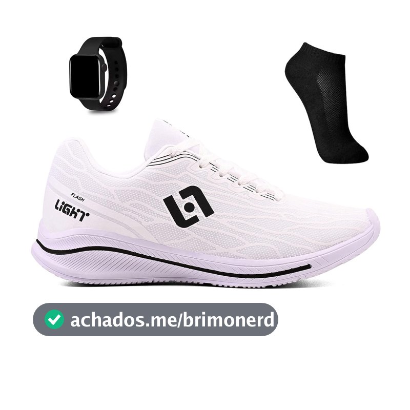 Kit Tenis Esportivo Masculino Feminino Adulto Academia Treino Caminhada + Meia e Relogio