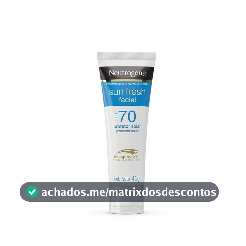 Protetor Solar Facial Neutrogena Sun Fresh, FPS 70, 40g
