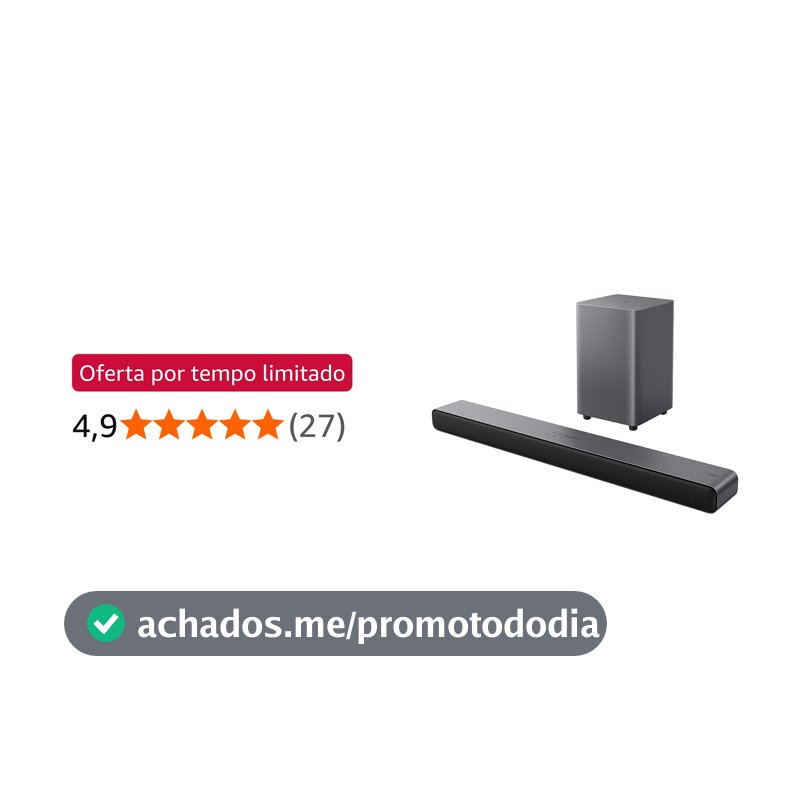 Soundbar TCL com Subwoofer sem fio Bluetooth 2.1 Canais 220W RMS HDMI ARC S55H
