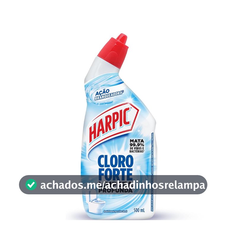 Harpic Power Plus Cloro Forte Desinfetante Sanitário com Cloro Ativo 500ml