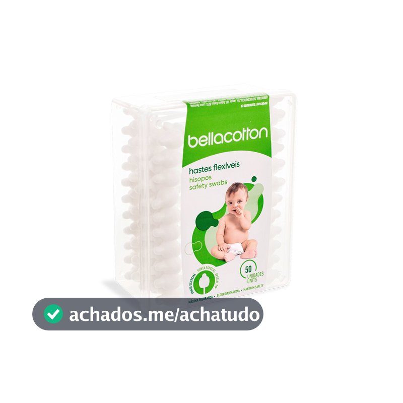 Hastes Flexíveis para Bebê Bellacotton, 12 Pacotes com 50 Unidades