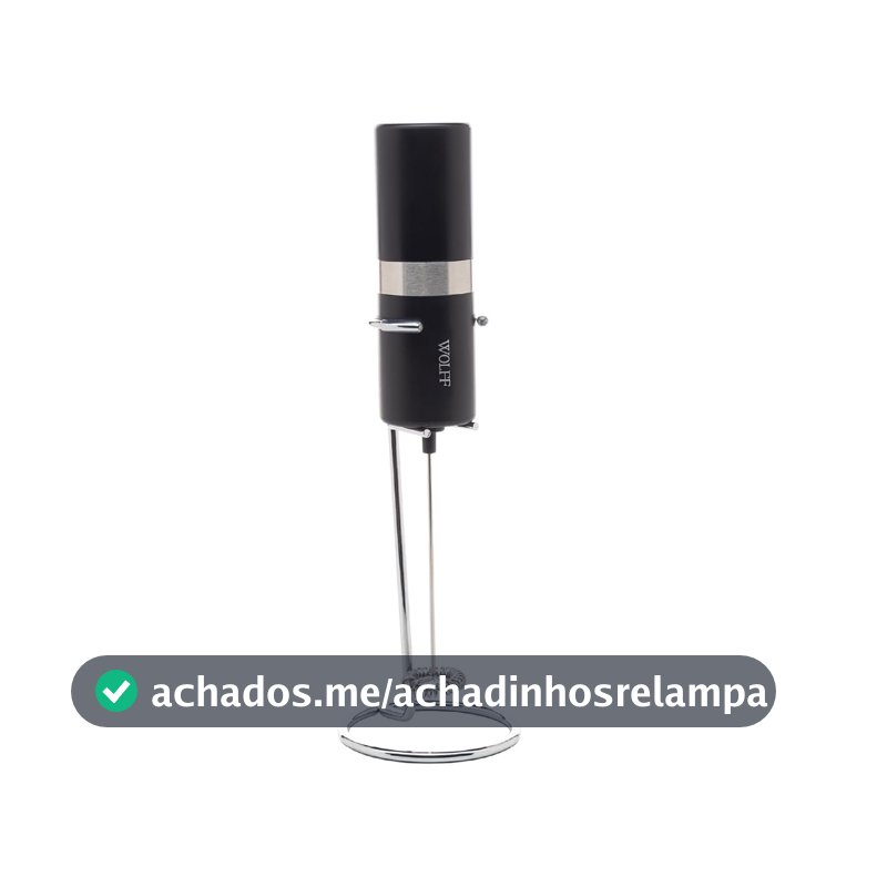WOLFF - Mixer Elétrico para Bebidas de Aço Inox e Plástico com Suporte - motor potente - serve para bater ovos - misturador