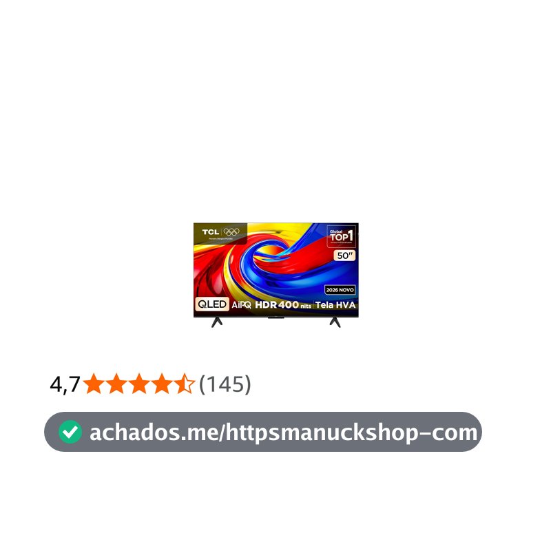 Smart TV TCL 50 Polegadas QLED 4K P7L WiFi Bluetooth Google TV HDR10+ 60 Hz AIPQ 50P7L